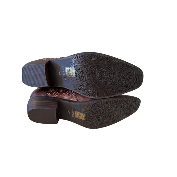 L’ Artiste Rodeha Brown Size 10.5-11 EU 42 Spring Step NWB Hand Painted Leather - Picture 3 of 16